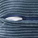MIULEE Decorative Lumbar Throw Pillow Covers for Couch Bed Livingroom 12x24 Inch Set of 2 Blue Boho Accent Throw Pillows Broadside Striped Patchwork Soft Corduroy Summer Coastal Pillowcases