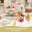BHHQHH 160Pcs Dessert Cups with Golden Spoon,5Oz Clear Plastic Parfait Cups,Mini Appetizer Pudding Cups Disposable Shooter Cups for Fruit Ice Cream Mousse Cake Birthday Party Events Supplies