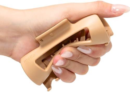 The Original Mello Hair Claw Clip Squishy Claw Clip Made in Korea Patent Pending 30021976 (Brown, Medium)