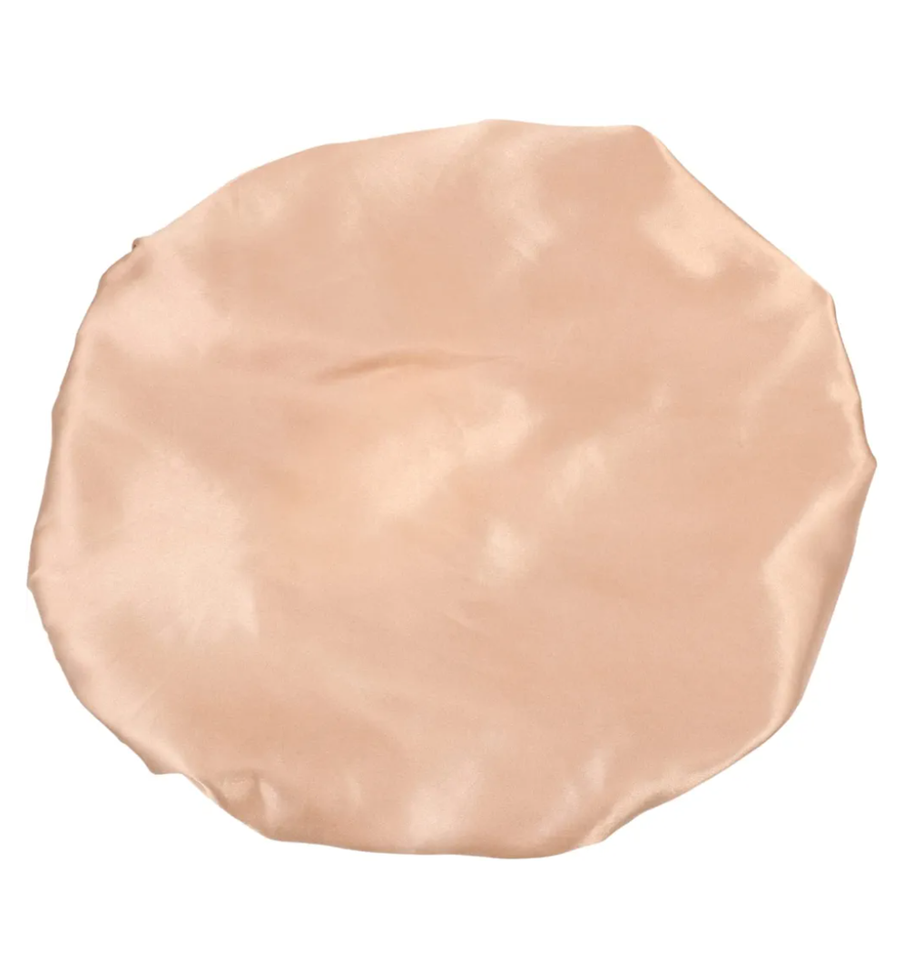 FRCOLOR Elastic Polyester with Adjustable Buckle for Women Hair Care Comfortable Household Bonnet for Bathing and Sleeping Stable Fit to Protect Hair and Pillowcase Satin Pink