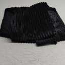 MIULEE Black Throw Blanket 3D Ribbed Jacquard Fleece Flannel Velvet Plush Decorative Bed Blanket (Throw, 50" x 60") - Super Soft, Lightweight, Warm and Cozy for Couch Sofa