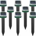 Mole Repellent Solar Powered, Waterproof Vole Chipmunk Repellent Outdoor,Ultrasonic Gopher Repellent for Lawn Garden, Mole Deterrent,Groundhog Repeller, Snake (8 Packs)