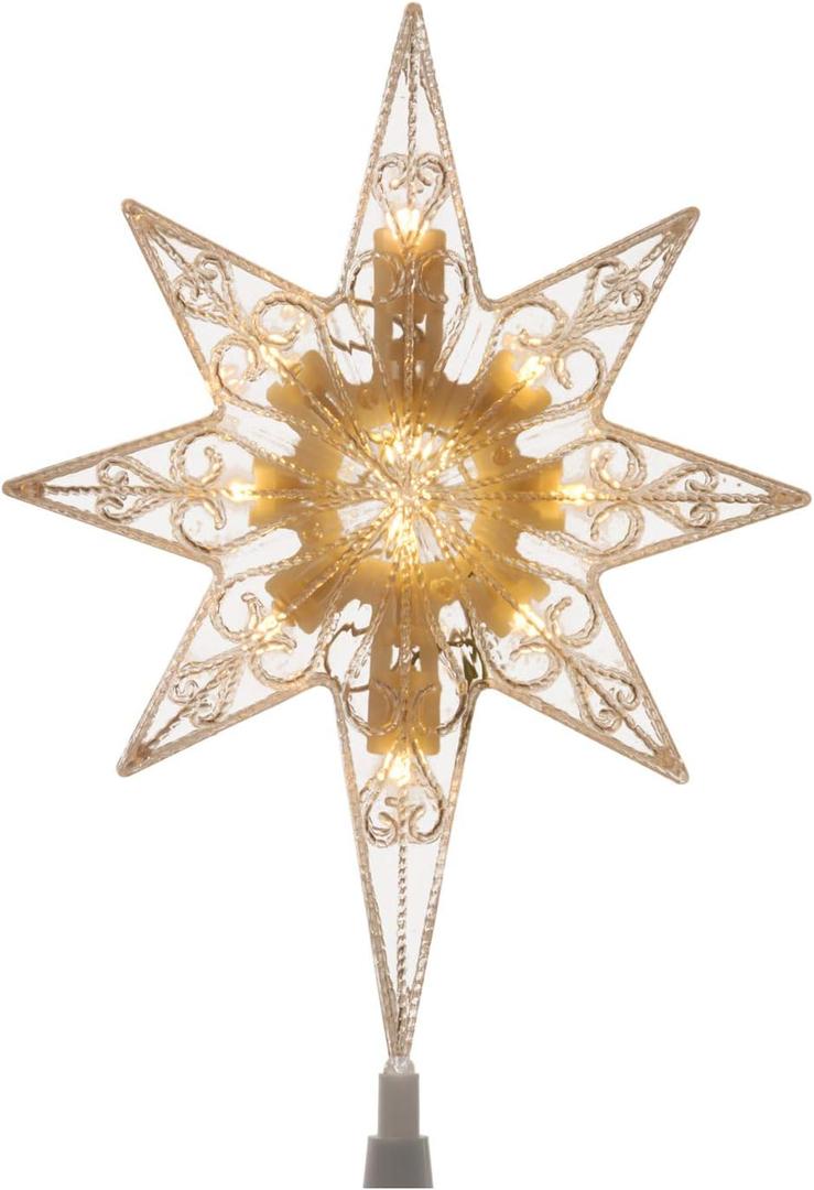 National Tree 11 Inch Bethlehem Star Tree Topper with 10 Warm White LED Bulbs (TA21-11LSW-1)