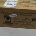 VERONES 5 Pack Glass Meal Prep Containers 2 Compartment Set, 36OZ Airtight Glass Lunch Containers, Glass Food Storage Containers with Lids, for Microwave, Oven, Freezer & Dishwasher Friendly,Grey