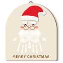 Baby's First DIY Winter Snowman Art Footprint Wooden Mistletoe Craft Milestone Card Rustic Hanging Ornament Nursery Footprint Decorative for Baby Shower Newborn Photoshoot(Santa Claus)