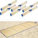 6 Packs Straw Beach Mat Non Slip Straw Foldable Lightweight Multi-Purpose Mat for Sunbathing Floor Yoga Picnics Camping Party Festivals Outdoor Activities, 71 x 24 inches