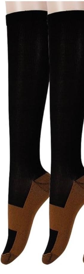 Graduated Copper Compression Socks for Men & Women Circulation 6 Pairs 15-20mmHg - Best for Running Athletic Cycling