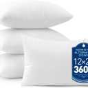 MIULEE Set of 4 Throw Pillow Inserts 12x20 Inches, 100% Virgin Filling Nowoven Pillow Inserts for Couch Sofa Living Room