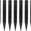 Plastic Ground Spikes 10pcs Solar Light Stakes, Plastic Reinforced Ground Spikes Replacement Solar Torch Light for Garden Lamps, M8mm Stakes (14X1.4CM, Black)