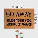 Funny Coir Doormat Go Away Unless You're Food Alcohol or Amazon Welcome Front Porch Decor Doormats For The Entrance Way Personalized Rugs Heavy-Duty PVC Back Non Slip Outdoor Mat 23.6 x 15.7 inch, Small