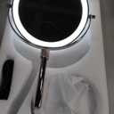 Benbilry Lighted Makeup Mirror with Magnification 10X & 3 Color Lights, Adjustable Brightness & Height, 7 Inch 360 Swivel Rechargeable LED Magnifying Make Up Vanity Mirror with Lighting (Silver)