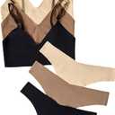 Women's 6 Pieces Bra and Panty Set Seamless No Show Matching Lingerie Set (Small, Multi 2)