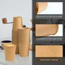 Clawsoff 180 Pack 8 oz Paper Cups, Brown Kraft Disposable Paper Coffee Cups, Unbleached Paper Cups for Hot/Cold Beverage Party, Picnic, Travel, and Events.