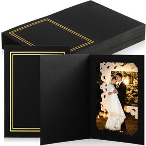 Fainne 100 Pcs Photo Folders for 4x6 or 5x7 Pictures Photo Frame Note Cards Paper Greetings Cardboard Picture Frame Inserts Cards Picture Insert Notecard for Portraits, 5.625 x 7.625 inches