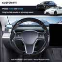 Steering Wheel Cover for Tesla Model 3 Highland(2024-Present)/ Model Y Juniper(2025-Present),Anti-Slip,Comfortable Grip,Breathable,Customized for Tesla Model 3/Y Accessories,Bright White