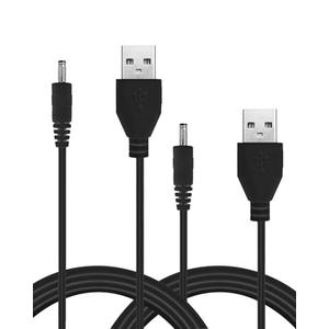 5V USB Charger Cable for FOREO LUNA Facial Cleanser, Compatible with LELO Device, Charger for Fairywill, Bitvae, 7AM2M Electric Toothbrush, for Hatch Baby Rest, Rest+, Rest Mini, 5FT Black (2 Pack)