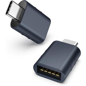 Syntech USB C to USB Adapter Pack of 2 USB C Male to USB3 Female Adapter Compatible with iPhone 16 Pro Max MacBook Pro Air 2023 iMac iPad mini Pro, Other Type C or Thunderbolt 4/3 Devices, Midnight