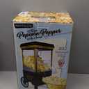 Nostalgia Vintage Hot-Air Popcorn Maker Machine - Makes Up to 12 Cups - Oil-Free - Healthier Popcorn - Classic Stand-Up Cart With Wheels - Includes Kernel Measuring Cup - Black