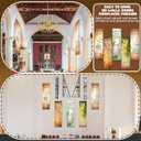 FuWeave 5 Pcs Church Banners 2ft x 6ft Mother Day Church Banners Names of God Sanctuary Christian Decor Jehovah Rophe Religious Hanging Signs for Wall Welcome Backdrop Inspirational Sunday Event Gift
