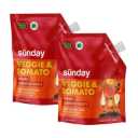 Sunday Garden Naturals Veggie + Tomato Plant Food Mix - Boost Growth in Vegetables, Tomatoes & Herbs - 5-4-4 NPK Mix - for Indoor & Outdoor Use - Feeds for 4-6 Weeks - 2 Pack, 2lb Mix