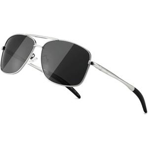 Polarized Aviator SunglassesUV Protection, Sleek Metal Frame Sunglasses for Men & Women Driving Sports