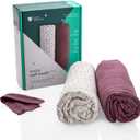 Koala Babycare Organic Muslin Swaddle Blankets for Newborns  GOTS & Oeko-TEX Certified - 2 Pack Soft Cotton Baby Blanket 47 x 47 inches - Lightweight, Breathable, and Safe for Boys and Girls (Purple)