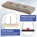 IPYNBAP Bench Cushion, 42 x 16 Inch Patio Furniture Cushions with Durable Ties, Soft Memory Foam Bench Cushions for Indoor/Outdoor Furniture with Non-Slip Bottom, Kitchen&Dining, Khaki