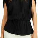 Alfani Womens Ruched Textured Top