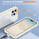 Red2Fire Magnetic for iPhone 15 Pro Max Case, [Compatible with MagSafe][Military Grade Drop Protection][Heavy Duty Shockproof] Non-Slip Translucent Matte Bumper Phone Case for iPhone 15 Pro Max 6.7" (Antique White)