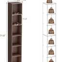 6 Cube Walnut Book Shelf, Tall Bookcase for Home Office Bedroom Living Room, 12.3(W) x 11.6(D) x 71.8(H) 