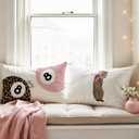 Pink Trendy Leopard Print Y2K Luck 8 Ball Pillow Covers 20x12 Set of 2, Funky Y2K Coquette Bow Preppy Cheetah Lucky 8 Ball Aesthetic Pillow Covers for Girls Room Dorm Apartment，A121
