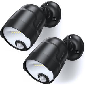 Battery Operated Motion Sensor Light Outdoor, 4000mAh Rechargeable 600 Lumen Battery Powered Spotlight Outdoor Waterproof for Porch, Garage, House(2 Pack)(Non-Solar)
