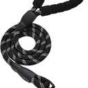 Amazon Basics Round Dog Leash, Heavy Duty, Durable Rope for Small, Medium, and Large Dogs, Lightweight Design for Walking, Training, and Outdoor Activities, Black, 4 Ft