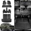 Rongtaod Floor Mats Compatible with 2020-2025 Kia Telluride 7&8 Seats Trunk Mat Cargo Mat Cargo Liner Back Seat Cover Protector 2024 Telluride Accessories (Trunk Mat with Backrest Mat+Floor Mats)
