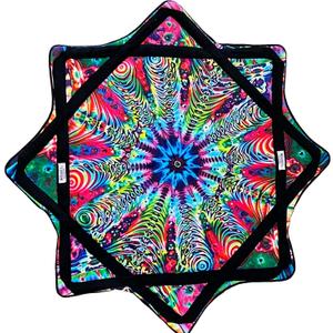 Classic Flow Star - for Beginners & Advanced - Fun & Challenging Flow Toy - Vibrant Colors & Patterns - 27 Diameter - 15 Ounce Weight (Cosmic Coil)