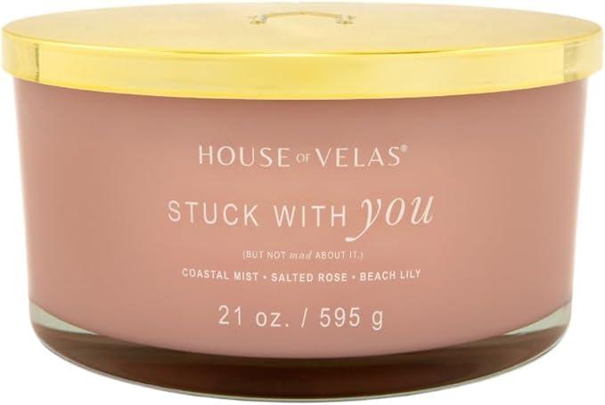 Burnable Sensations Candle, 21 oz, 4 Cotton Wicks, Stuck with You, Large Painted Jar, Stuck With You