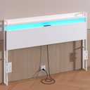 Headboard for Full Size Bed Frame with USB and Type C Ports and LED Light