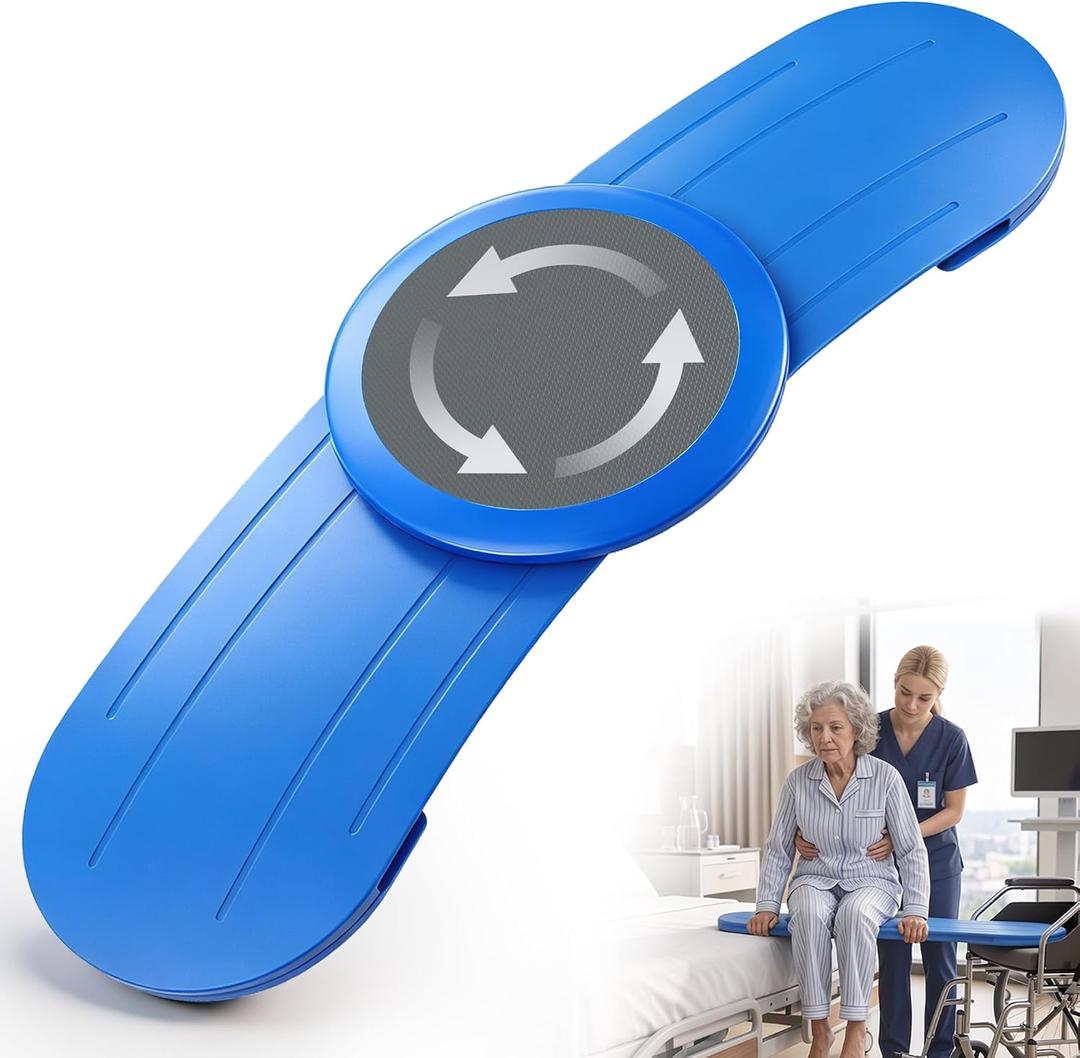 Transfer Board with 360° Rotating Slide Seat, Slide Board for Transferring
Supports 330 lbs, Non-slip ends ensure stable patient/senior transfers between bed/car/wheelchair, Lightweight, Easy-clean