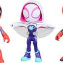 Spidey and his Amazing Friends 3-Pack, 4-Inch Scale Marvel Action Figures, Includes 3 Figures and 3 Accessories, Spider-Man, Ghost-Spider & Miles Morales