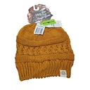 Thick Knit Soft Stretch Beanie Cap, Brown