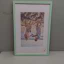 decorUhome 11x17 Picture Frame, Display Pictures 8x12 with Mat or 11x17 without Mat, Wall Hanging Poster Frame, Light Green, 1 Pack