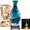 3D Puzzles Vase for Adults, Crafts for Adults, 160 Pieces Plastic DIY Unique Flower Vase with LED Light, House Warming Gift Birthday Gifts for Flower Arrangements and Home Decor (Night Light)