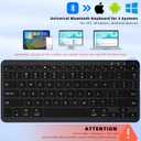 Bluetooth Keyboard, Ultra-Slim Wireless Keyboard for iPad, Rechargeable Ergonomic Computer Keyboard for iOS, Android, Windows PC Tablets Phone, Black