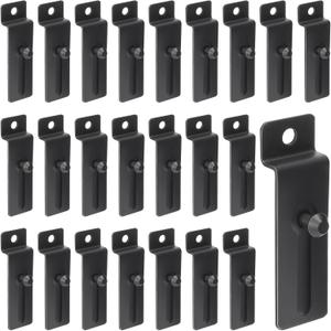 JaGely 30 Pcs Metal Slatwall Hooks 3 Inch Commercial Slatwall Utility Notch Hooks Picture Hanger for Pegboard Photo Frame Display Painting Art Accessories (Black)