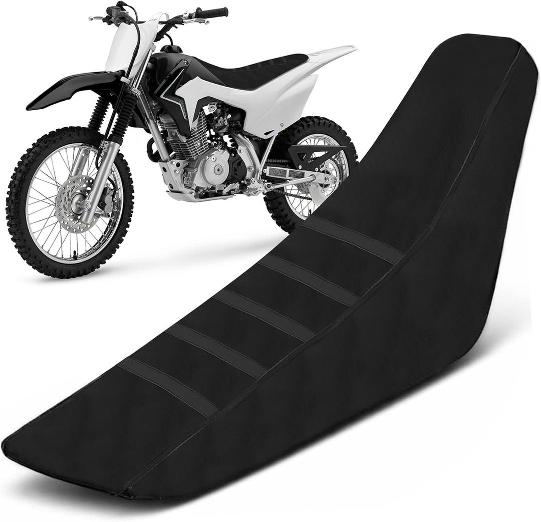 Ribbed Dirt Bike Seat Cover Gripper Soft for CRF 110 125F CRF110F CRF125F 2023 2024 2025 Pit Bike Non-Slip Surface Protector Black
