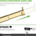 Oval Closet Rod for Hanging Clothes 30 to 54.5 Inch, Includes End Supports, Adjustable Wardrobe Tube, Heavy Duty Extendable Closet Pole, Carbon Steel, Gold