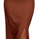 PRETTYGARDEN Women's Summer One Shoulder Long Formal Dresses Sleeveless Ruched Bodycon Wedding Guest Slit Maxi Dress (Large, Coffee)