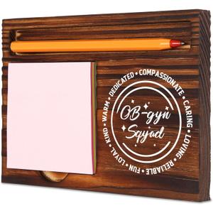 TRCENDE OB-gyn Squad Gift for Obstetricians and Gynecology Staff, Wooden Note Pad Holder with Pen Slot, Appreciation Office Decor XBT49