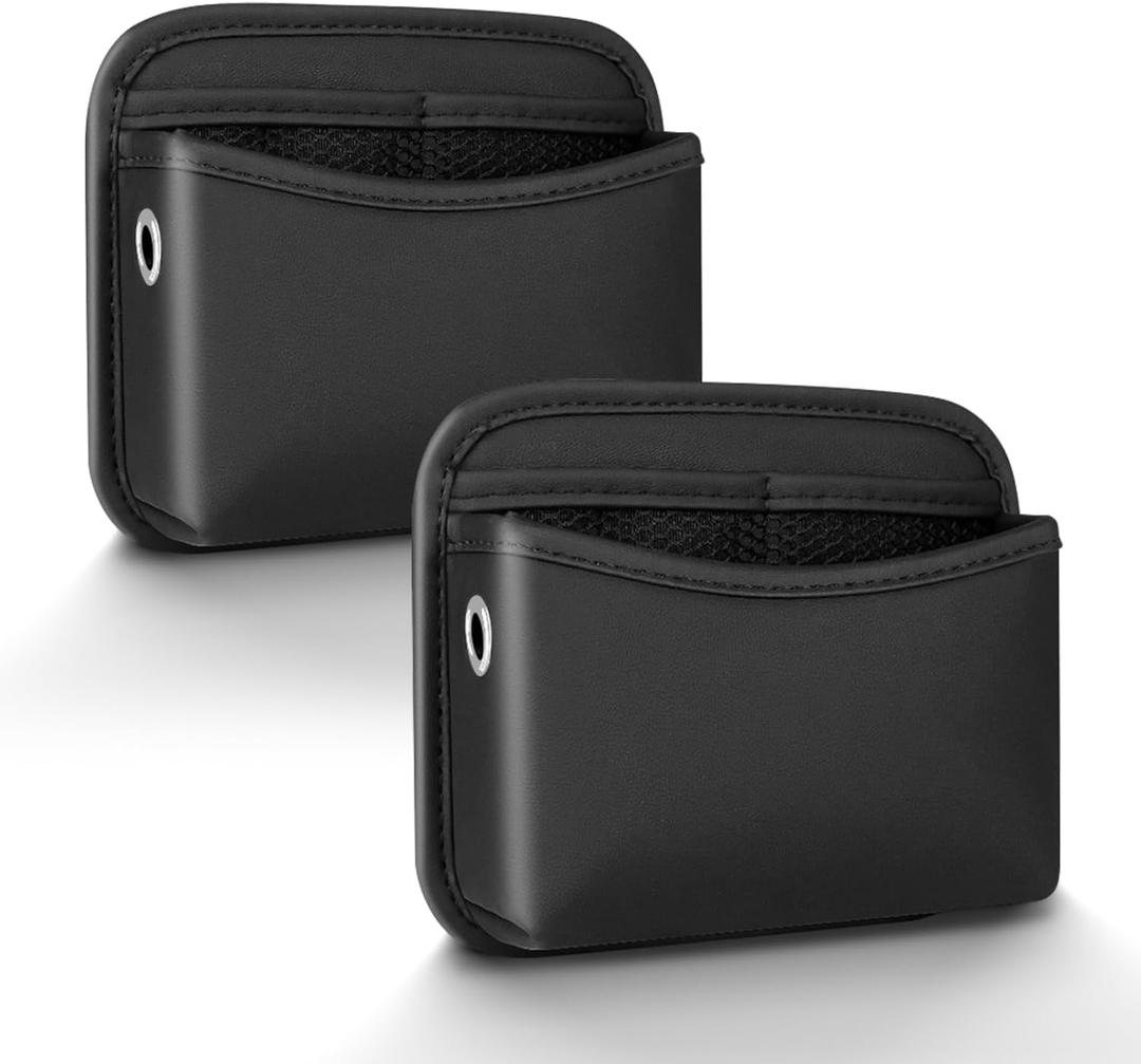 2Pcs Car Side Pocket Organizer, Universal Leather Mini Storage Bag for Cell Phone, Wallet, Key, Glasses, Multifunctional Car Organizer Accessories for Car Seat, Door, Window, Console, 7*4.3*2.2inch