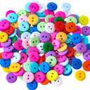 5 x Colorful Sewing Buttons, 15mm Round, 2-Hole, 200 Pack, Mixed Colors Flatback Button (Mixed-color-200pcs)